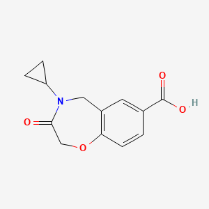 molecular formula C13H13NO4 B2738905 4-Cyclopropyl-3-oxo-2,3,4,5-tetrahydro-1,4-benzoxazepine-7-carboxylic acid CAS No. 1708428-33-4