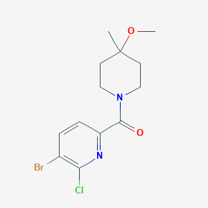 molecular formula C13H16BrClN2O2 B2738907 (5-Bromo-6-chloropyridin-2-yl)-(4-methoxy-4-methylpiperidin-1-yl)methanone CAS No. 2305532-82-3