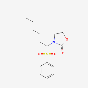 3-[1-(Benzenesulfonyl)heptyl]-1,3-oxazolidin-2-one
