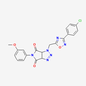 molecular formula C20H15ClN6O4 B2738909 1-((3-(4-chlorophenyl)-1,2,4-oxadiazol-5-yl)methyl)-5-(3-methoxyphenyl)-1,6a-dihydropyrrolo[3,4-d][1,2,3]triazole-4,6(3aH,5H)-dione CAS No. 1251571-30-8