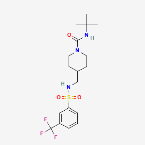 N-(tert-butyl)-4-((3-(trifluoromethyl)phenylsulfonamido)methyl)piperidine-1-carboxamide
