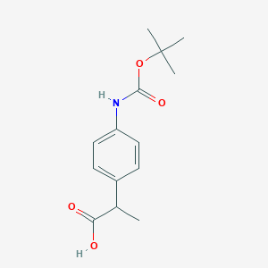 molecular formula C14H19NO4 B2738913 2-{4-[(Tert-butoxycarbonyl)amino]phenyl}propanoic acid CAS No. 437982-68-8