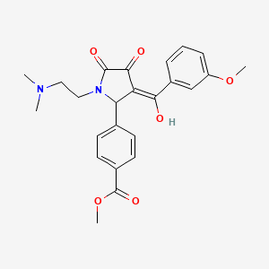molecular formula C24H26N2O6 B2738915 methyl 4-{(3E)-1-[2-(dimethylamino)ethyl]-3-[hydroxy(3-methoxyphenyl)methylidene]-4,5-dioxopyrrolidin-2-yl}benzoate CAS No. 608503-46-4