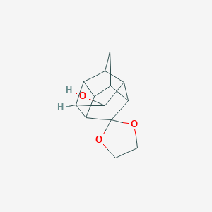 molecular formula C13H16O3 B273892 Spiro(1,3-dioxolane-2,11'-pentacyclo[5.4.0.0~2,6~.0~3,10~.0~5,9~]undecane)-8'-ol 
