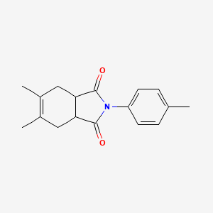 molecular formula C17H19NO2 B2738926 5,6-Dimethyl-2-(4-methylphenyl)-3a,4,7,7a-tetrahydroisoindole-1,3-dione CAS No. 299954-12-4
