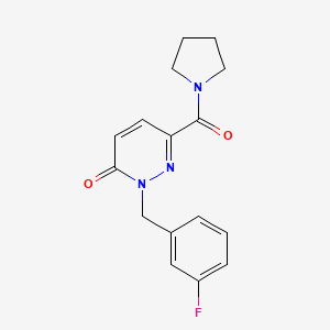molecular formula C16H16FN3O2 B2738927 2-(3-氟苯甲基)-6-(吡咯啉-1-甲酰)吡嘧啶-3(2H)-酮 CAS No. 1049559-83-2