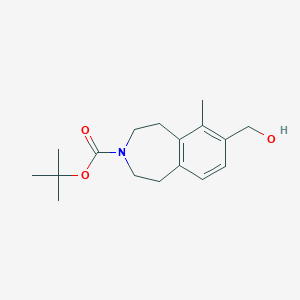 molecular formula C17H25NO3 B2738928 叔丁基 7-(羟甲基)-6-甲基-4,5-二氢-1H-苯并[3,4-d]噁啉-3(2H)-羧酸酯 CAS No. 1579517-92-2
