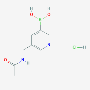 molecular formula C8H12BClN2O3 B2738930 5-[(Acetylamino)methyl]pyridine-3-boronic acid hydrochloride CAS No. 2096335-90-7