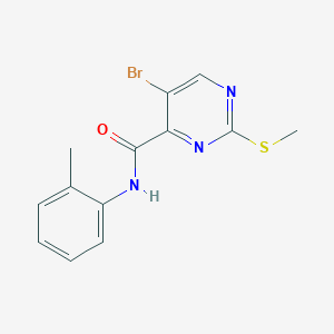 molecular formula C13H12BrN3OS B2738931 5-bromo-N-(2-methylphenyl)-2-(methylsulfanyl)pyrimidine-4-carboxamide CAS No. 872868-91-2