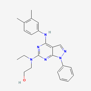 2-[{4-[(3,4-dimethylphenyl)amino]-1-phenyl-1H-pyrazolo[3,4-d]pyrimidin-6-yl}(ethyl)amino]ethanol