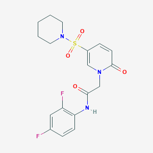 molecular formula C18H19F2N3O4S B2738953 N-(2,4-二氟苯基)-2-[2-氧代-5-(哌啶-1-基磺酰)吡啶-1(2H)-基]乙酰胺 CAS No. 1251619-76-7