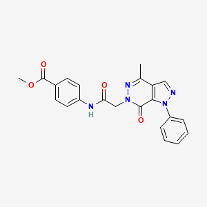 molecular formula C22H19N5O4 B2738954 甲基-4-(2-(4-甲基-7-氧代-1-苯基-1H-吡唑并[3,4-d]嘧啶-6(7H)-基)乙酰氨基)苯甲酸酯 CAS No. 941972-72-1
