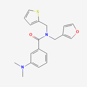 3-(dimethylamino)-N-(furan-3-ylmethyl)-N-(thiophen-2-ylmethyl)benzamide