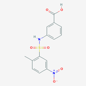 molecular formula C14H12N2O6S B2738984 3-(2-Methyl-5-nitrobenzenesulfonamido)benzoic acid CAS No. 414906-61-9