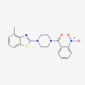 molecular formula C19H18N4O3S B2738992 (4-(4-甲基苯并[4]噻唑-2-基)哌嗪-1-基)(2-硝基苯基)甲酮 CAS No. 897475-95-5