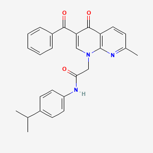 molecular formula C27H25N3O3 B2738994 2-(3-benzoyl-7-methyl-4-oxo-1,4-dihydro-1,8-naphthyridin-1-yl)-N-[4-(propan-2-yl)phenyl]acetamide CAS No. 894905-31-8