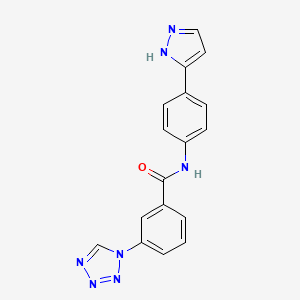 N-(4-(1H-pyrazol-3-yl)phenyl)-3-(1H-tetrazol-1-yl)benzamide