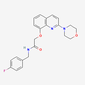 molecular formula C22H22FN3O3 B2739007 N-(4-氟苄基)-2-((2-吗啉基喹啉-8-基)氧基)乙酰胺 CAS No. 941989-56-6