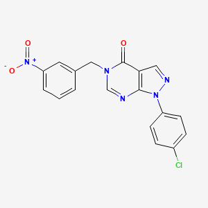 molecular formula C18H12ClN5O3 B2739008 1-(4-chlorophenyl)-5-(3-nitrobenzyl)-1H-pyrazolo[3,4-d]pyrimidin-4(5H)-one CAS No. 852450-06-7