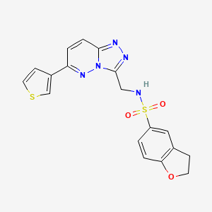 N-((6-(thiophen-3-yl)-[1,2,4]triazolo[4,3-b]pyridazin-3-yl)methyl)-2,3-dihydrobenzofuran-5-sulfonamide