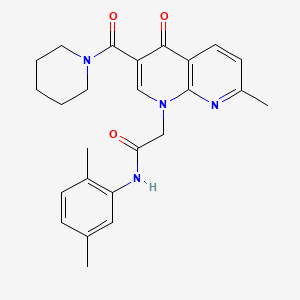 N-(2,5-dimethylphenyl)-2-(7-methyl-4-oxo-3-(piperidine-1-carbonyl)-1,8-naphthyridin-1(4H)-yl)acetamide