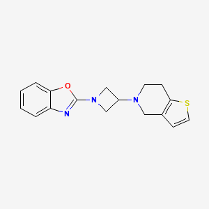 molecular formula C17H17N3OS B2739013 2-[3-(6,7-Dihydro-4H-thieno[3,2-c]pyridin-5-yl)azetidin-1-yl]-1,3-benzoxazole CAS No. 2380041-14-3