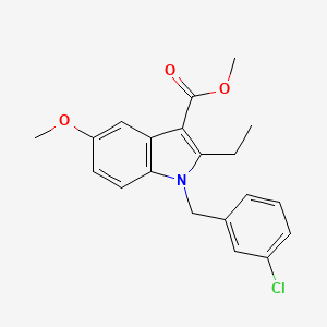 molecular formula C20H20ClNO3 B2739018 甲酸-1-(3-氯苄基)-2-乙基-5-甲氧基-1H-吲哚-3-酸酯 CAS No. 1092345-30-6