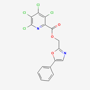 molecular formula C16H8Cl4N2O3 B2739033 (5-Phenyl-1,3-oxazol-2-yl)methyl 3,4,5,6-tetrachloropyridine-2-carboxylate CAS No. 919877-26-2