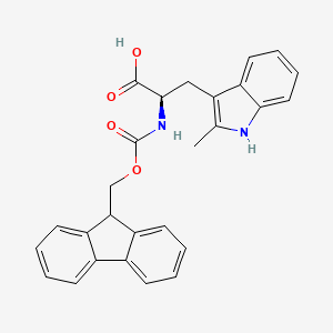 molecular formula C27H24N2O4 B2739035 (R)-2-((((9H-Fluoren-9-yl)methoxy)carbonyl)amino)-3-(2-methyl-1H-indol-3-yl)propanoic acid CAS No. 196808-79-4