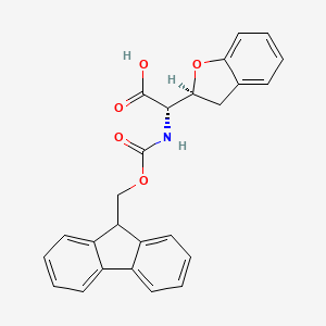 molecular formula C25H21NO5 B2739038 (2S)-2-[(2S)-2,3-Dihydro-1-benzofuran-2-yl]-2-(9H-fluoren-9-ylmethoxycarbonylamino)acetic acid CAS No. 2243509-42-2