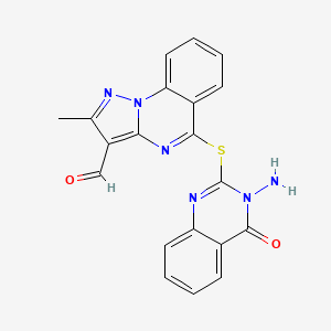 5-(3-Amino-4-oxoquinazolin-2-yl)sulfanyl-2-methylpyrazolo[1,5-a]quinazoline-3-carbaldehyde