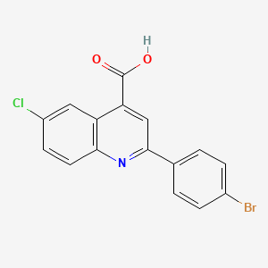 molecular formula C16H9BrClNO2 B2739051 2-(4-Bromophenyl)-6-chloroquinoline-4-carboxylic acid CAS No. 342017-94-1