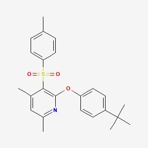 molecular formula C24H27NO3S B2739060 2-[4-(Tert-butyl)phenoxy]-4,6-dimethyl-3-pyridinyl 4-methylphenyl sulfone CAS No. 478245-33-9