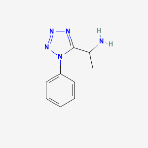 molecular formula C9H11N5 B2739063 1-(1-phenyl-1H-1,2,3,4-tetrazol-5-yl)ethan-1-amine CAS No. 933721-24-5