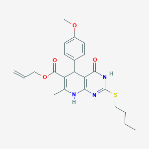 Allyl 2-(butylthio)-5-(4-methoxyphenyl)-7-methyl-4-oxo-3,4,5,8-tetrahydropyrido[2,3-d]pyrimidine-6-carboxylate