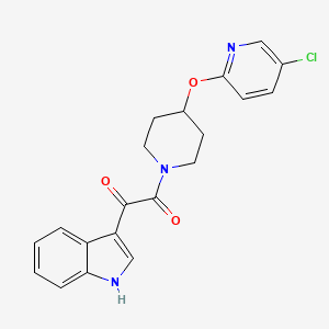molecular formula C20H18ClN3O3 B2739074 1-(4-((5-chloropyridin-2-yl)oxy)piperidin-1-yl)-2-(1H-indol-3-yl)ethane-1,2-dione CAS No. 1448051-94-2