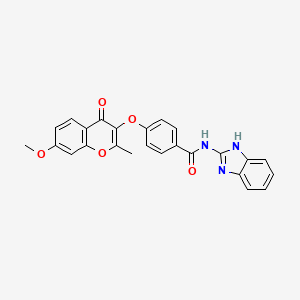 molecular formula C25H19N3O5 B2739076 N-(1H-benzimidazol-2-yl)-4-[(7-methoxy-2-methyl-4-oxo-4H-chromen-3-yl)oxy]benzamide CAS No. 951980-26-0