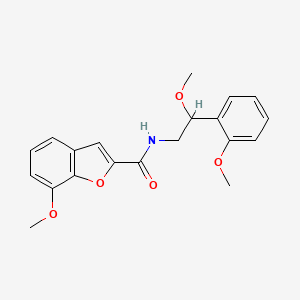 molecular formula C20H21NO5 B2739083 7-甲氧基-N-(2-甲氧基-2-(2-甲氧基苯基)乙基)苯并呋喃-2-羧酰胺 CAS No. 1795299-68-1