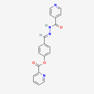 molecular formula C19H14N4O3 B2739084 (E)-4-((2-isonicotinoylhydrazono)methyl)phenyl picolinate CAS No. 326883-09-4