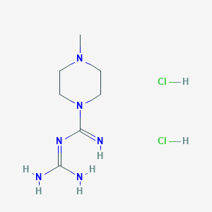 molecular formula C7H18Cl2N6 B2739097 1-[Amino(4-methylpiperazin-1-yl)methylidene]guanidine dihydrochloride CAS No. 18413-36-0