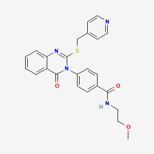 molecular formula C24H22N4O3S B2739111 N-(2-methoxyethyl)-4-[4-oxo-2-(pyridin-4-ylmethylsulfanyl)quinazolin-3-yl]benzamide CAS No. 403729-02-2