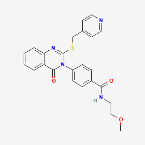 molecular formula C24H22N4O3S B2739111 N-(2-methoxyethyl)-4-(4-oxo-2-{[(pyridin-4-yl)methyl]sulfanyl}-3,4-dihydroquinazolin-3-yl)benzamide CAS No. 403729-02-2