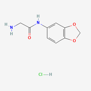 molecular formula C9H11ClN2O3 B2739123 2-amino-N-(2H-1,3-benzodioxol-5-yl)acetamide hydrochloride CAS No. 1266686-47-8