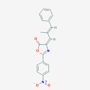 molecular formula C19H14N2O4 B273913 2-{4-nitrophenyl}-4-(2-methyl-3-phenyl-2-propenylidene)-1,3-oxazol-5(4H)-one 