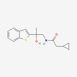 molecular formula C16H19NO2S B2739131 N-(2-(benzo[b]thiophen-2-yl)-2-hydroxypropyl)-2-cyclopropylacetamide CAS No. 2034353-61-0