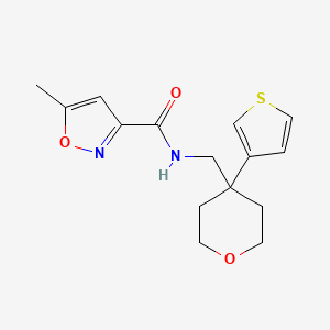 5-methyl-N-((4-(thiophen-3-yl)tetrahydro-2H-pyran-4-yl)methyl)isoxazole-3-carboxamide