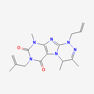 molecular formula C17H22N6O2 B2739138 1-allyl-3,4,9-trimethyl-7-(2-methyl-2-propen-1-yl)-1,4-dihydro[1,2,4]triazino[3,4-f]purine-6,8(7H,9H)-dione CAS No. 923405-97-4