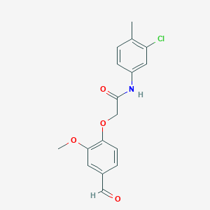 molecular formula C17H16ClNO4 B2739148 N-(3-chloro-4-methylphenyl)-2-(4-formyl-2-methoxyphenoxy)acetamide CAS No. 579521-63-4