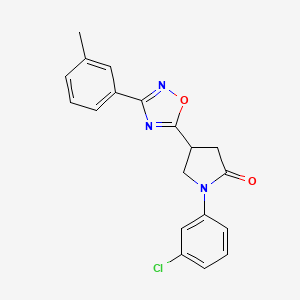 molecular formula C19H16ClN3O2 B2739149 1-(3-氯苯基)-4-(3-(间甲苯基)-1,2,4-噁二唑-5-基)吡咯烷-2-酮 CAS No. 946276-69-3