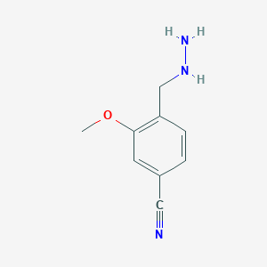 molecular formula C9H11N3O B2739150 4-(Hydrazinylmethyl)-3-methoxybenzonitrile CAS No. 1314980-61-4